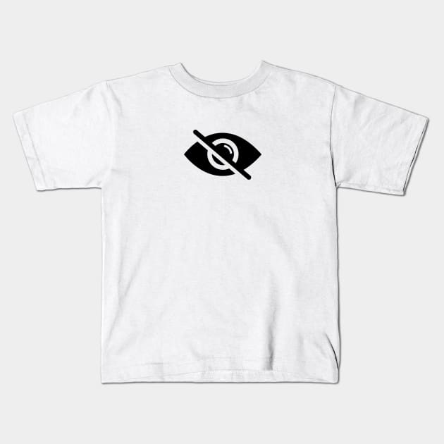 No eye prohibition(black variant) Kids T-Shirt by gegogneto